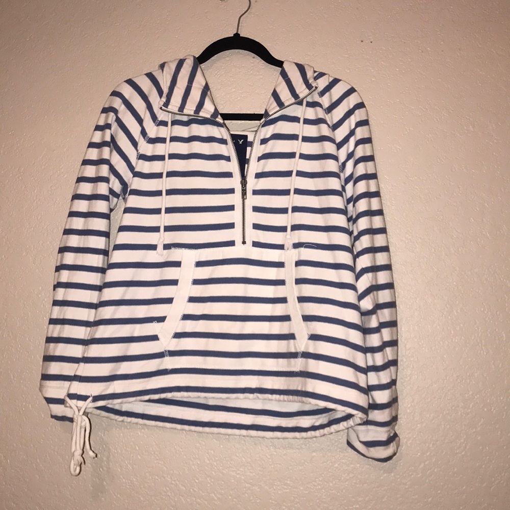 Stripped sweater with a zipper and Hoodie